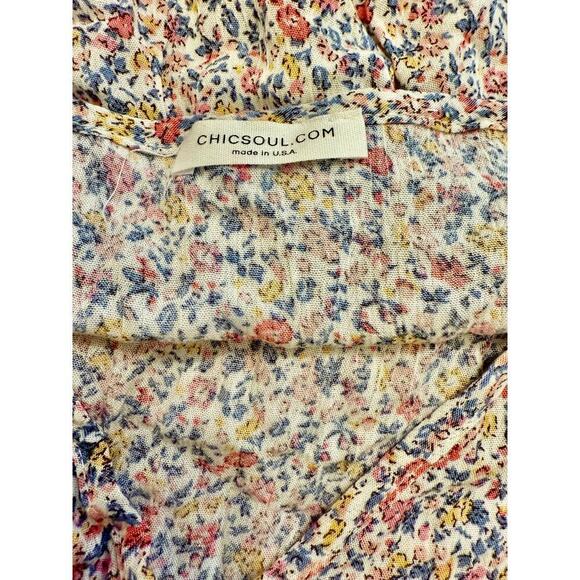 EUC Chic Soul V-Neck Floral Tunic Length Top Size 1X 14-16 - Picture 5 of 6